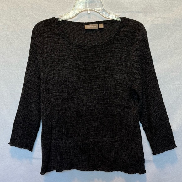 Croft & Barrow Women’s Black Knit Sweater  3/4 Sleeve  Stretch Pullover Medium - Picture 1 of 11